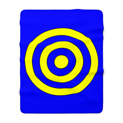 Blue, Yellow Retro Target Blanket Throw