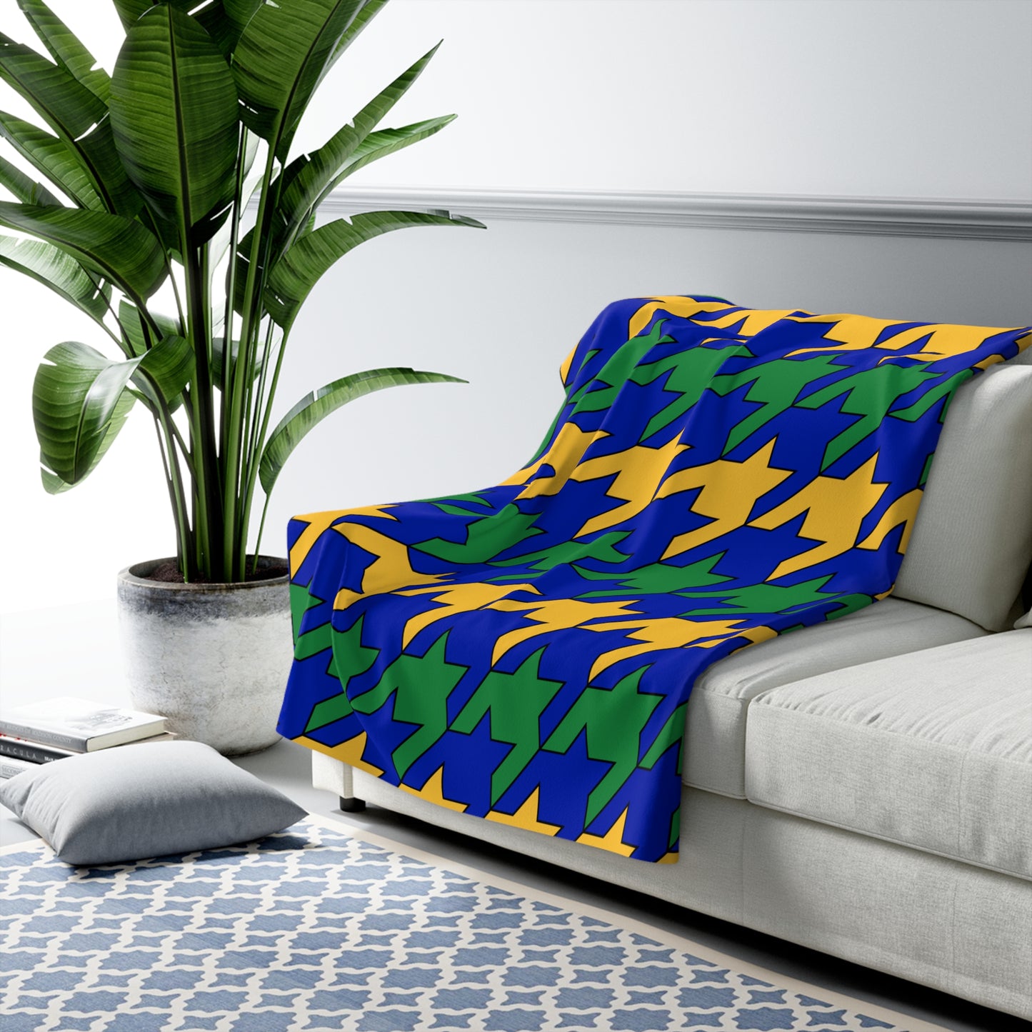 Christmas Island Retro Houndstooth Blanket Throw