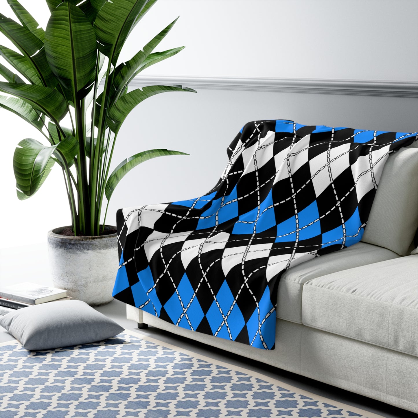 Estonia Retro Argyle Blanket Throw