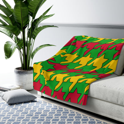 Sao Tome And Principe Retro Houndstooth Blanket Throw