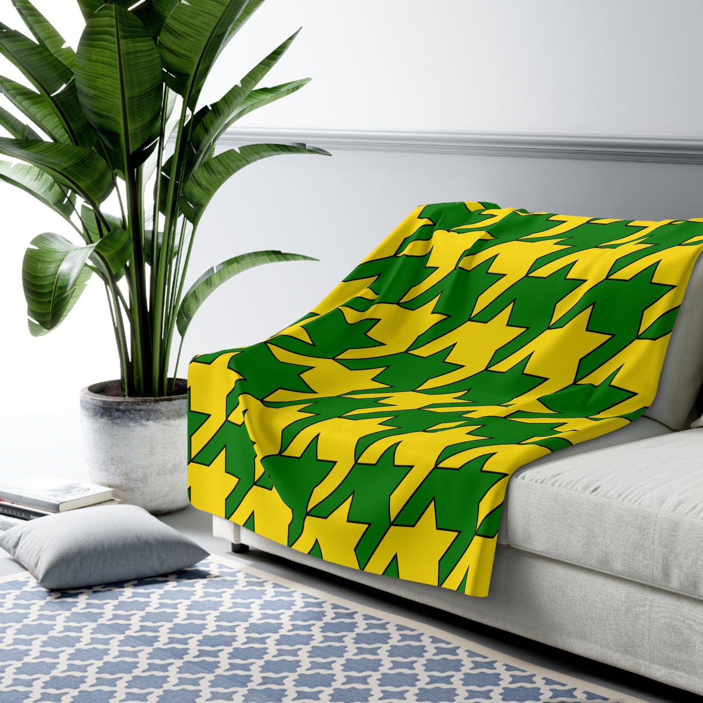 Cocos Islands Retro Houndstooth Blanket Throw