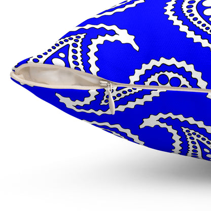 Blue, White Retro Paisley Cushion Pillow