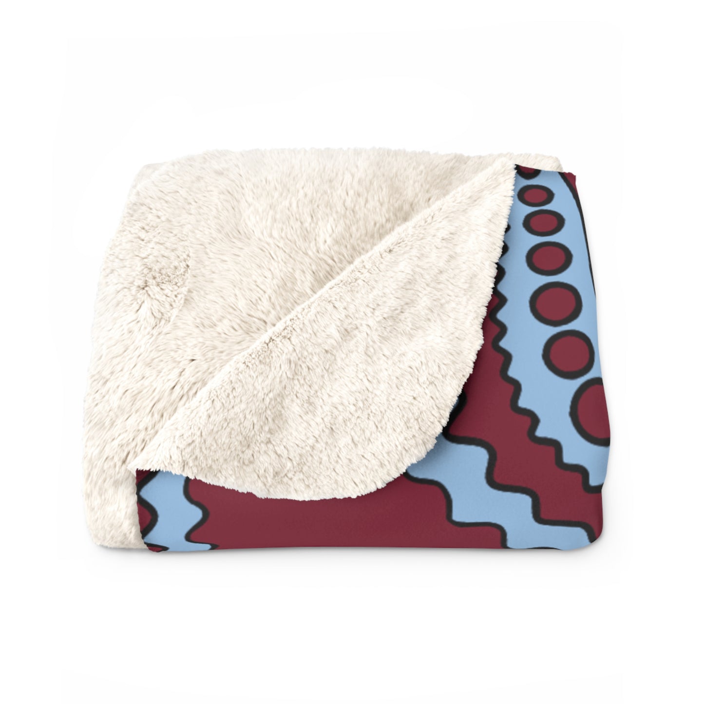 Claret, Blue Retro Paisley Blanket Throw