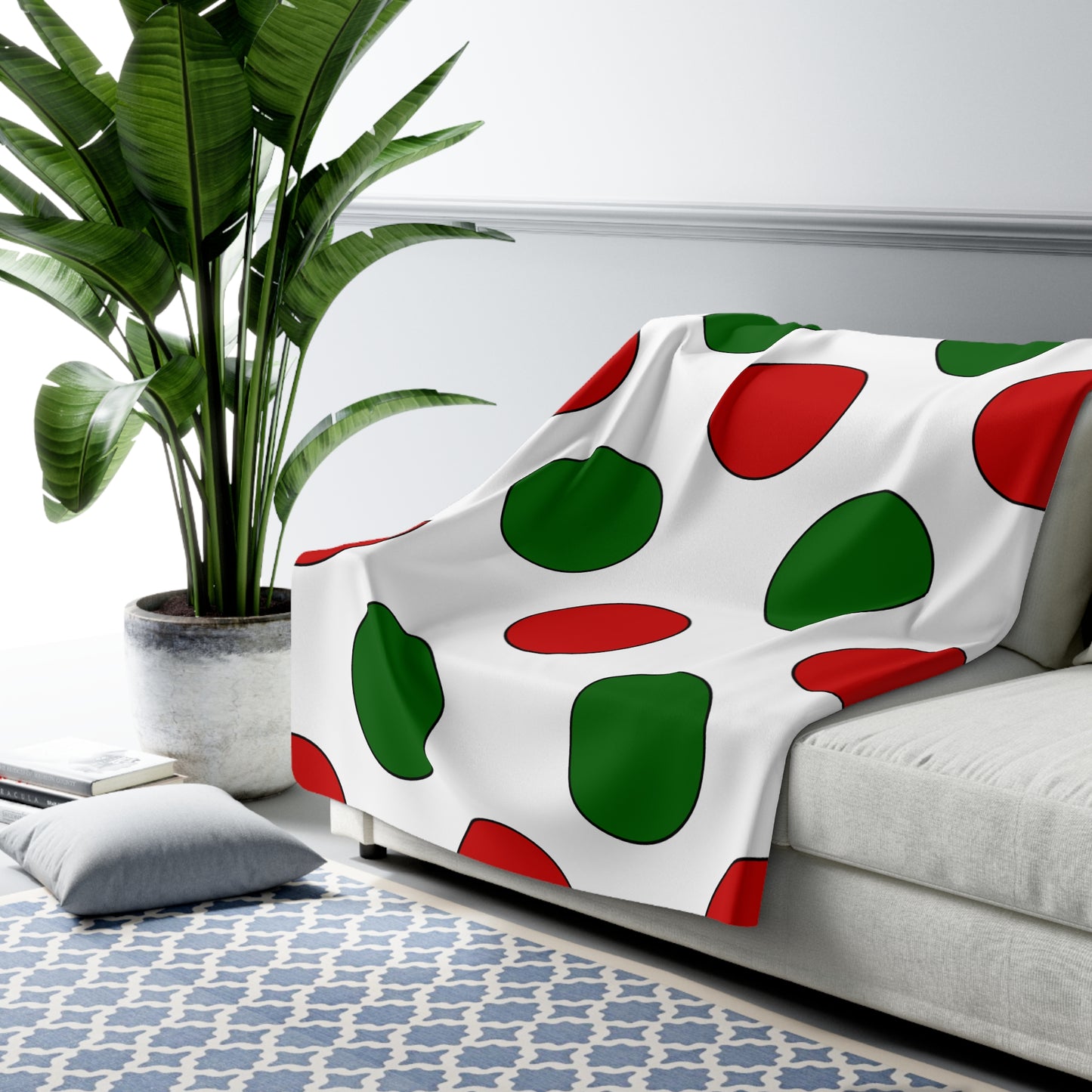 Tajikistan Retro Polka Dots Blanket Throw