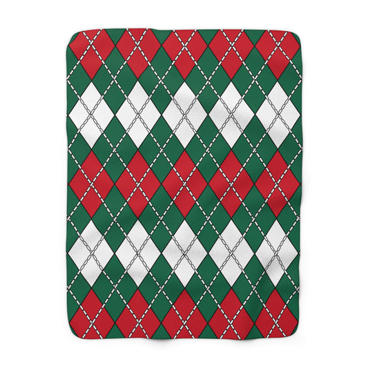 Mexico Retro Argyle Blanket Throw