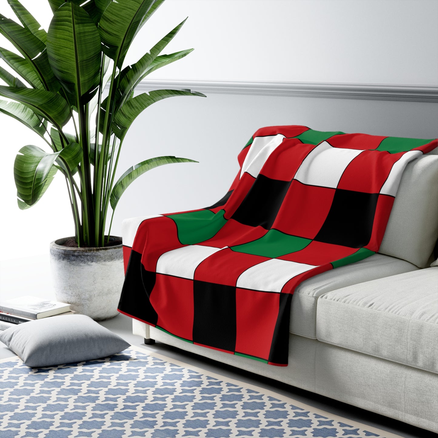 Western Sahara Retro Check Blanket Throw