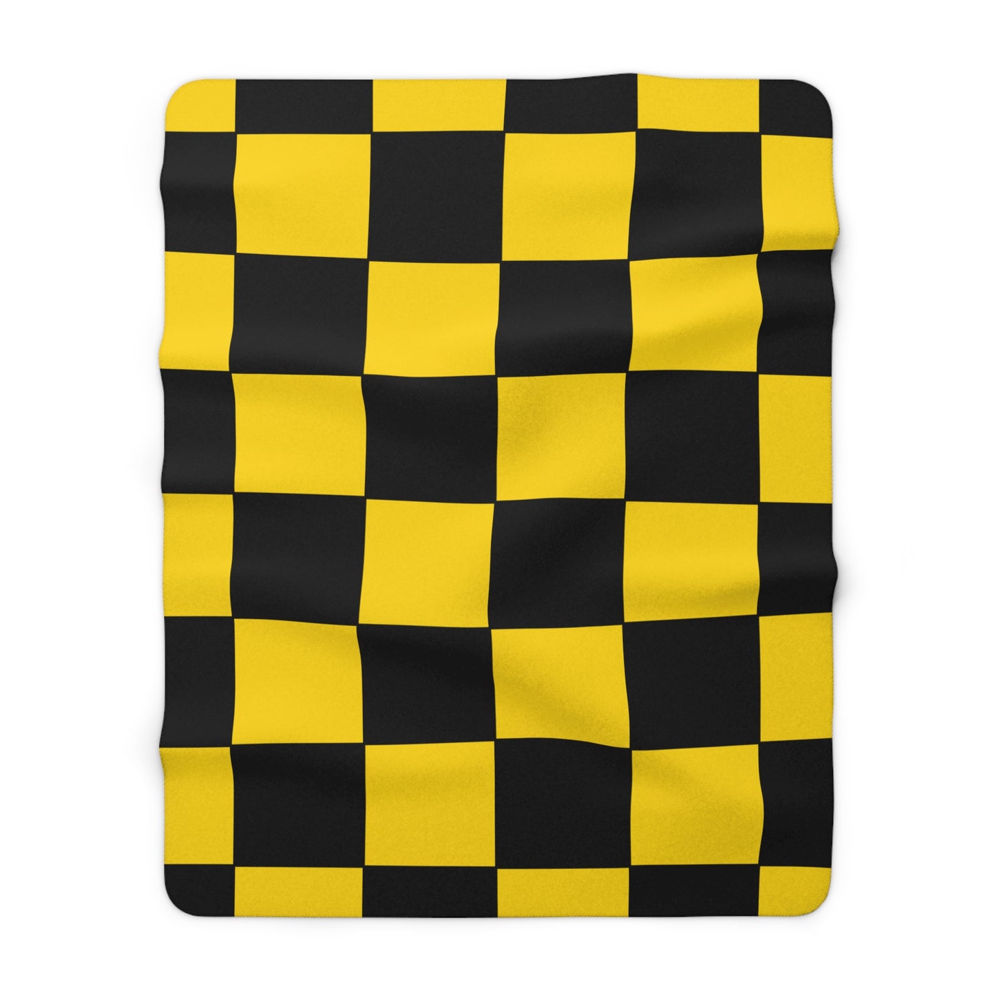 Gold, Black Retro Check Blanket Throw