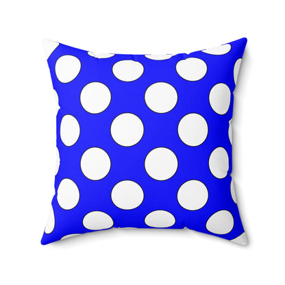 Blue, White Retro Polka Dots Cushion Pillow