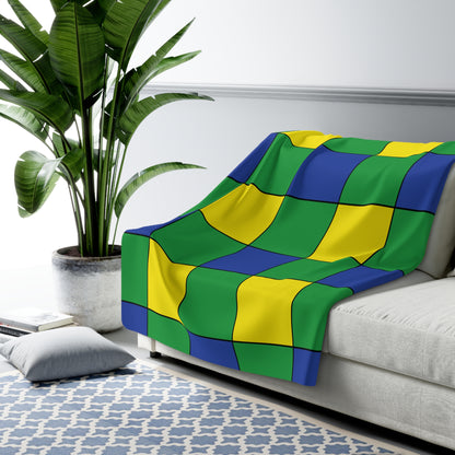 Brazil Retro Check Blanket Throw