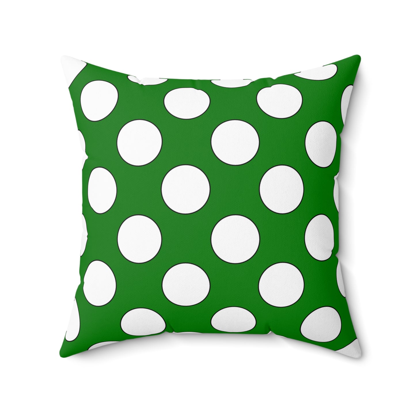 Green, White Retro Polka Dots Cushion Pillow