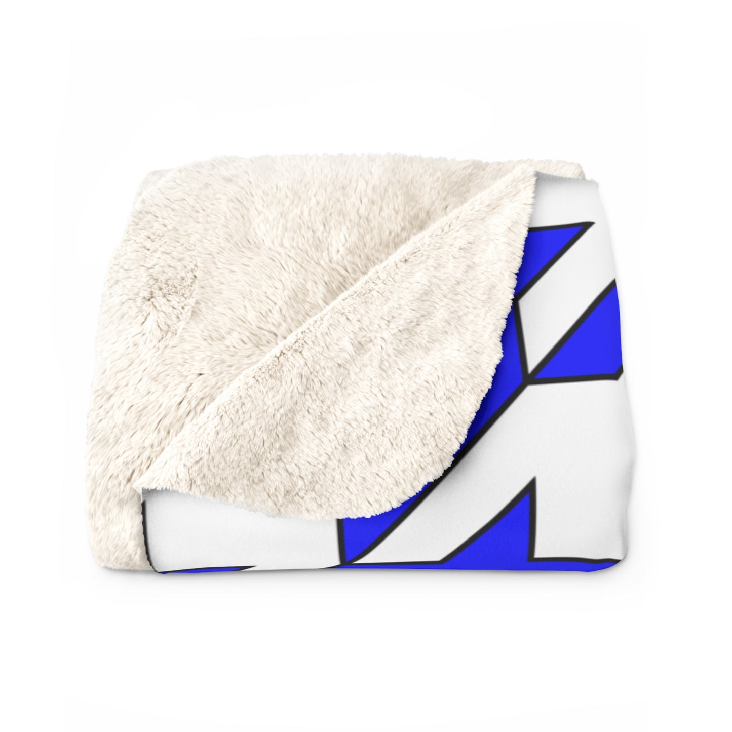 Blue, White Retro Houndstooth Blanket Throw