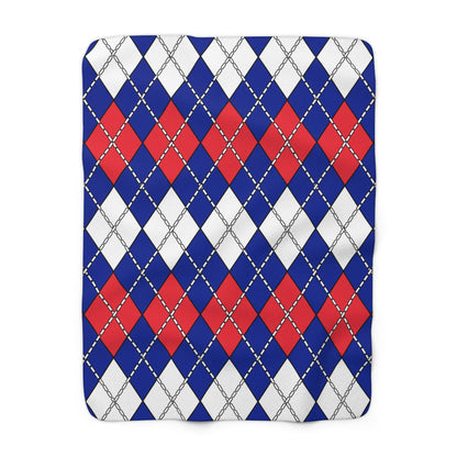 French Southern Territories Retro Argyle Blanket Throw