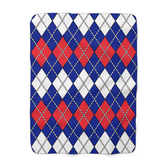French Southern Territories Retro Argyle Blanket Throw
