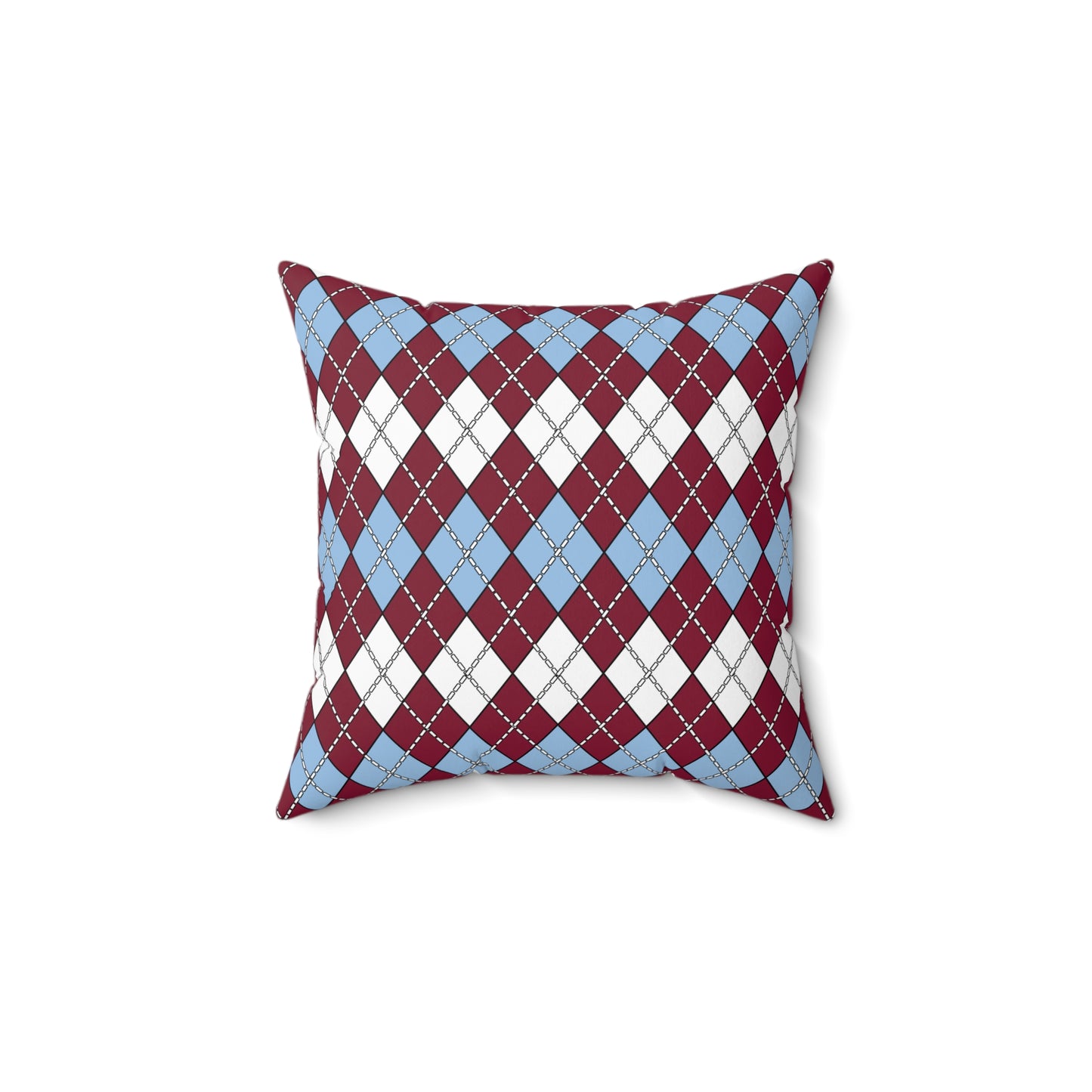 Claret, Blue, White Retro Argyle Cushion Pillow