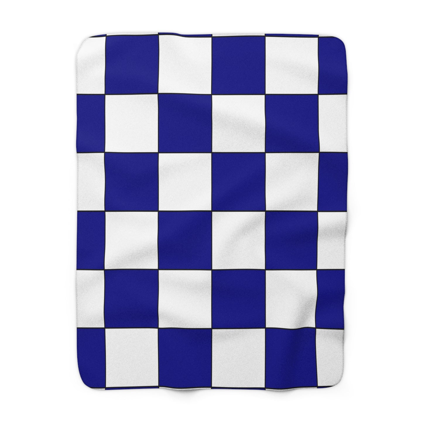 Dark Blue, White Retro Check Blanket Throw