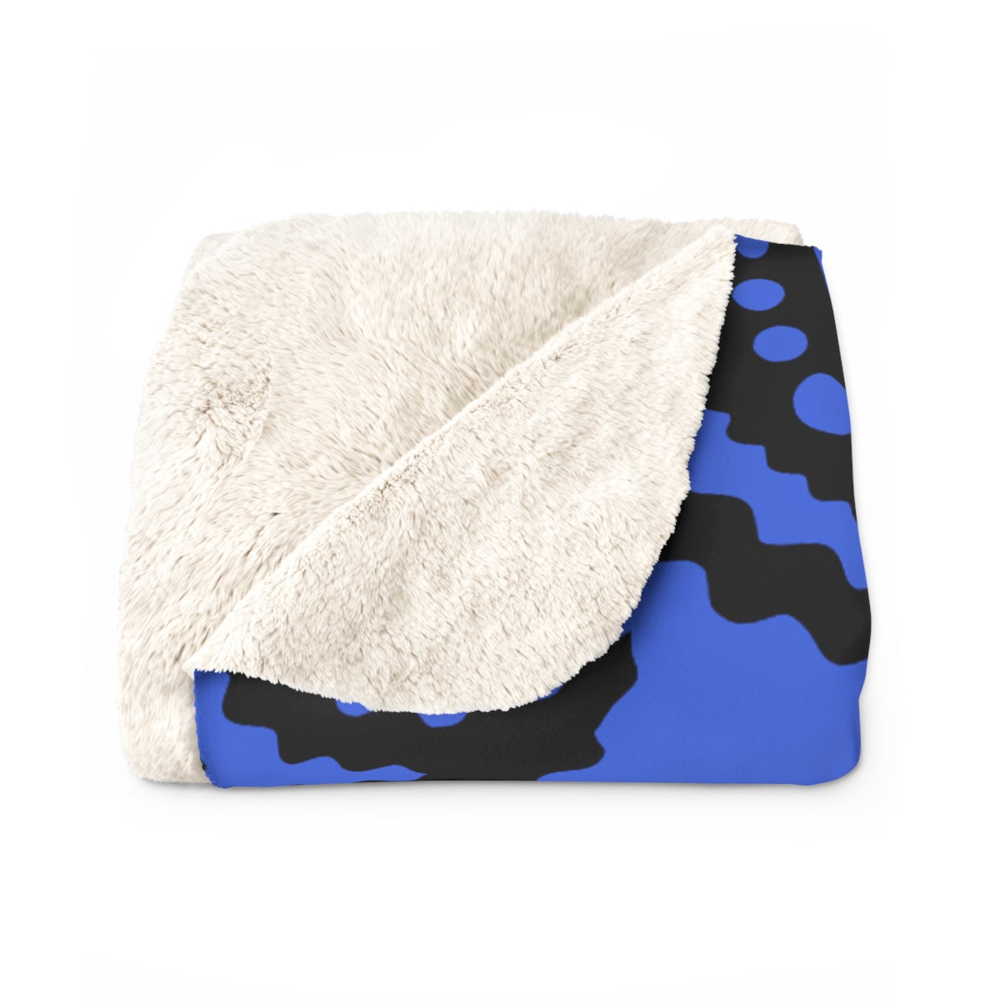Royal Blue, Black Retro Paisley Blanket Throw