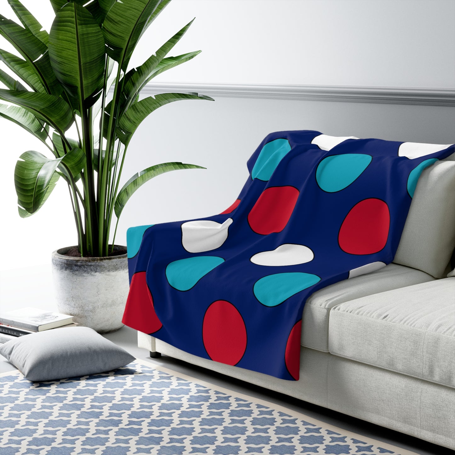 Montserrat Retro Polka Dots Blanket Throw