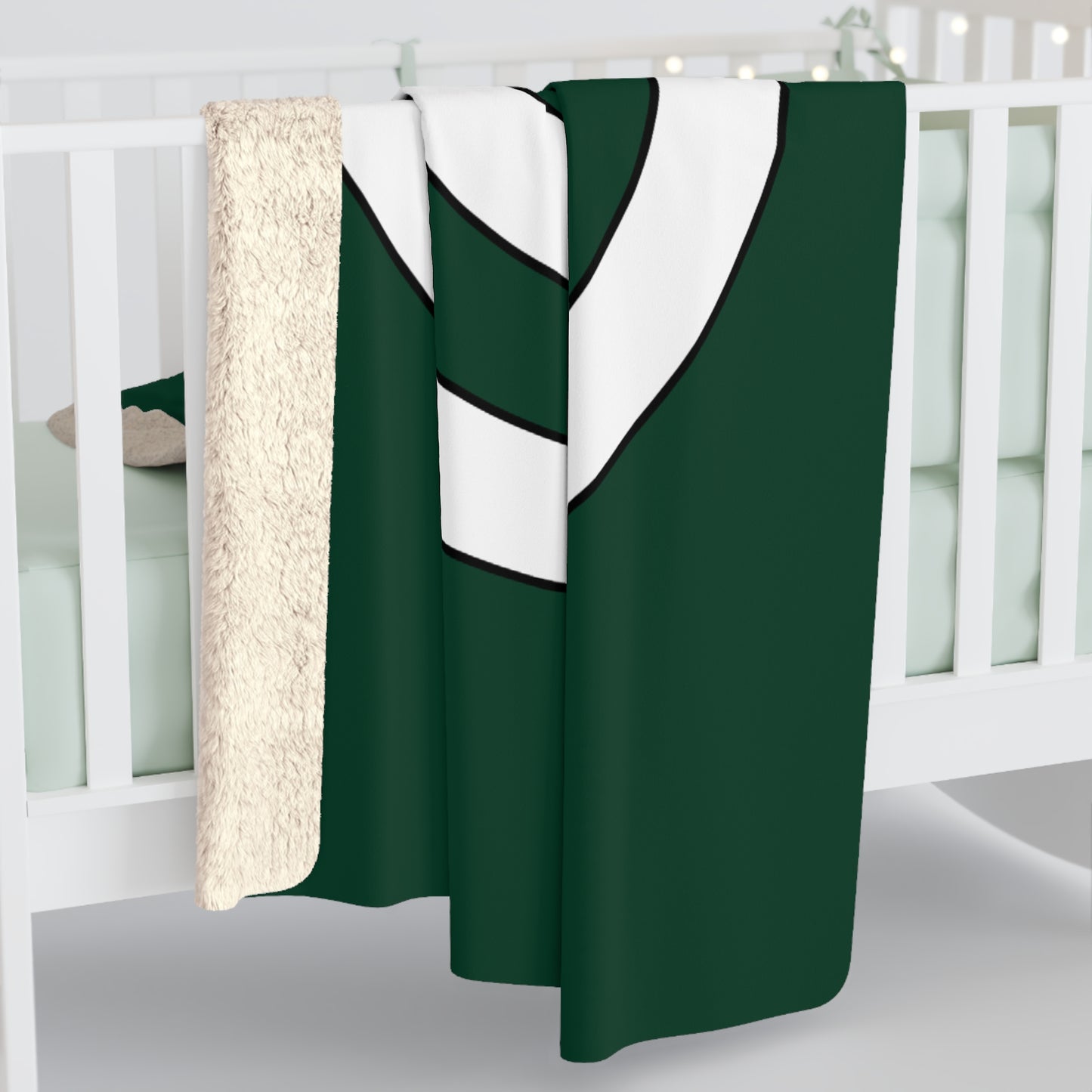 Dark Green, White Retro Target Blanket Throw