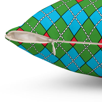 Azerbaijan Retro Argyle Cushion Pillow