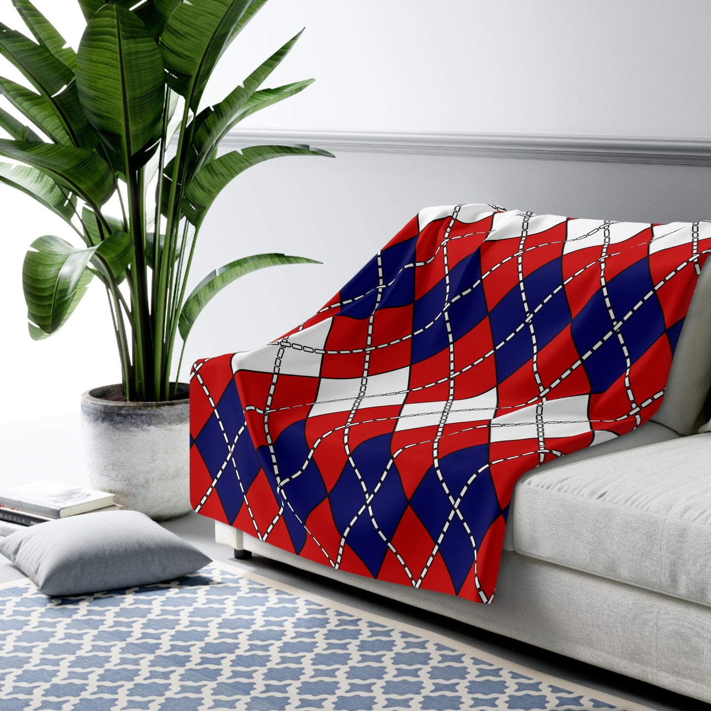 Nepal Retro Argyle Blanket Throw