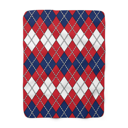 Lao Peoples Democratic Republic Retro Argyle Blanket Throw