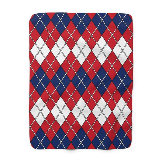Lao Peoples Democratic Republic Retro Argyle Blanket Throw