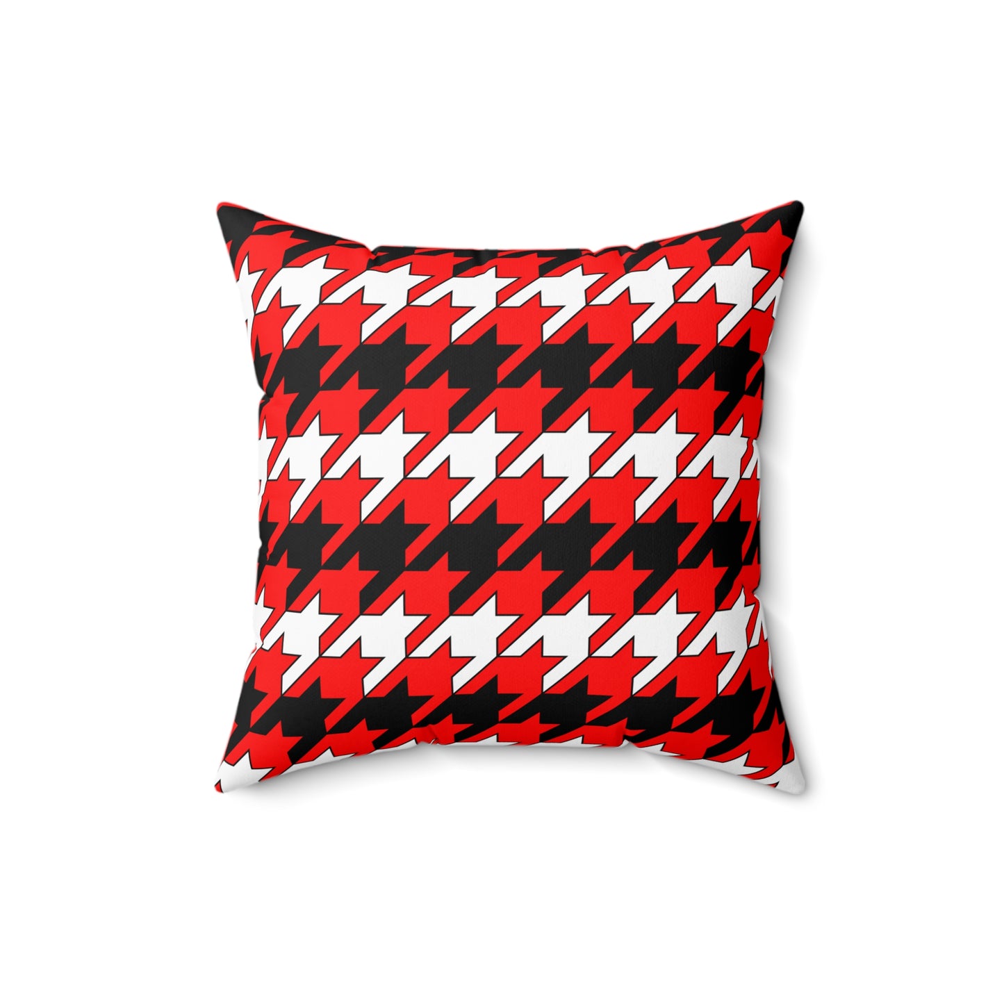 Red, Black, White Retro Houndstooth Cushion Pillow