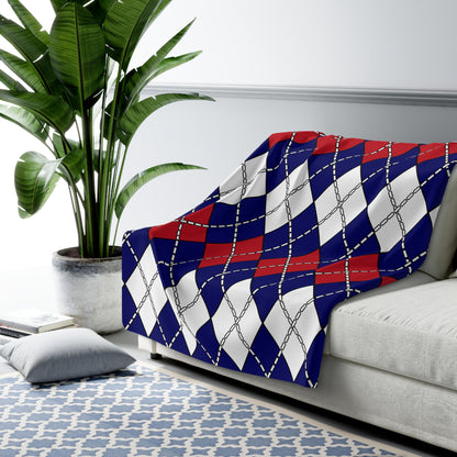 American Samoa Retro Argyle Blanket Throw