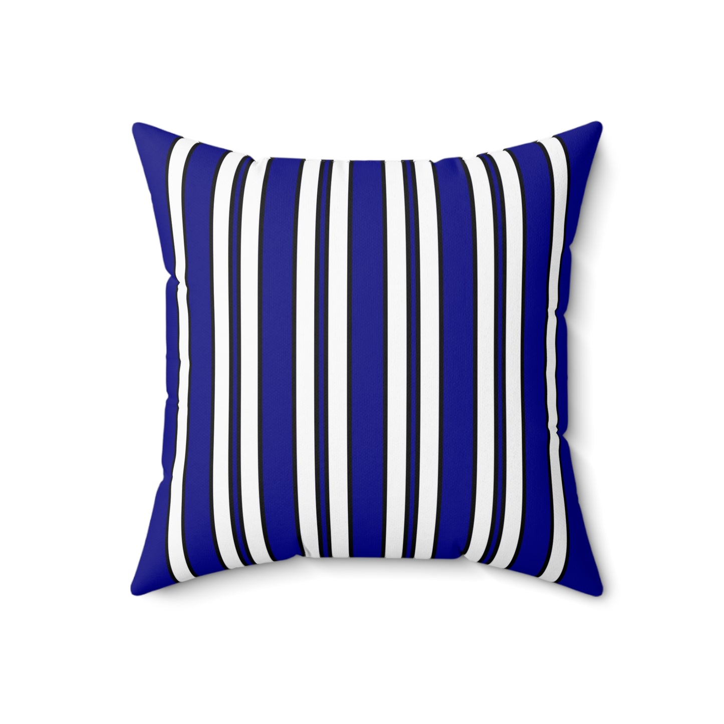 Dark Blue, White Retro Stripes Cushion Pillow