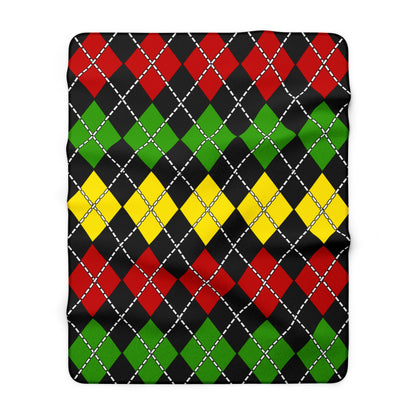 Saint Kitts And Nevis Retro Argyle Blanket Throw