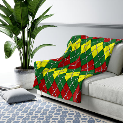 Senegal Retro Argyle Blanket Throw