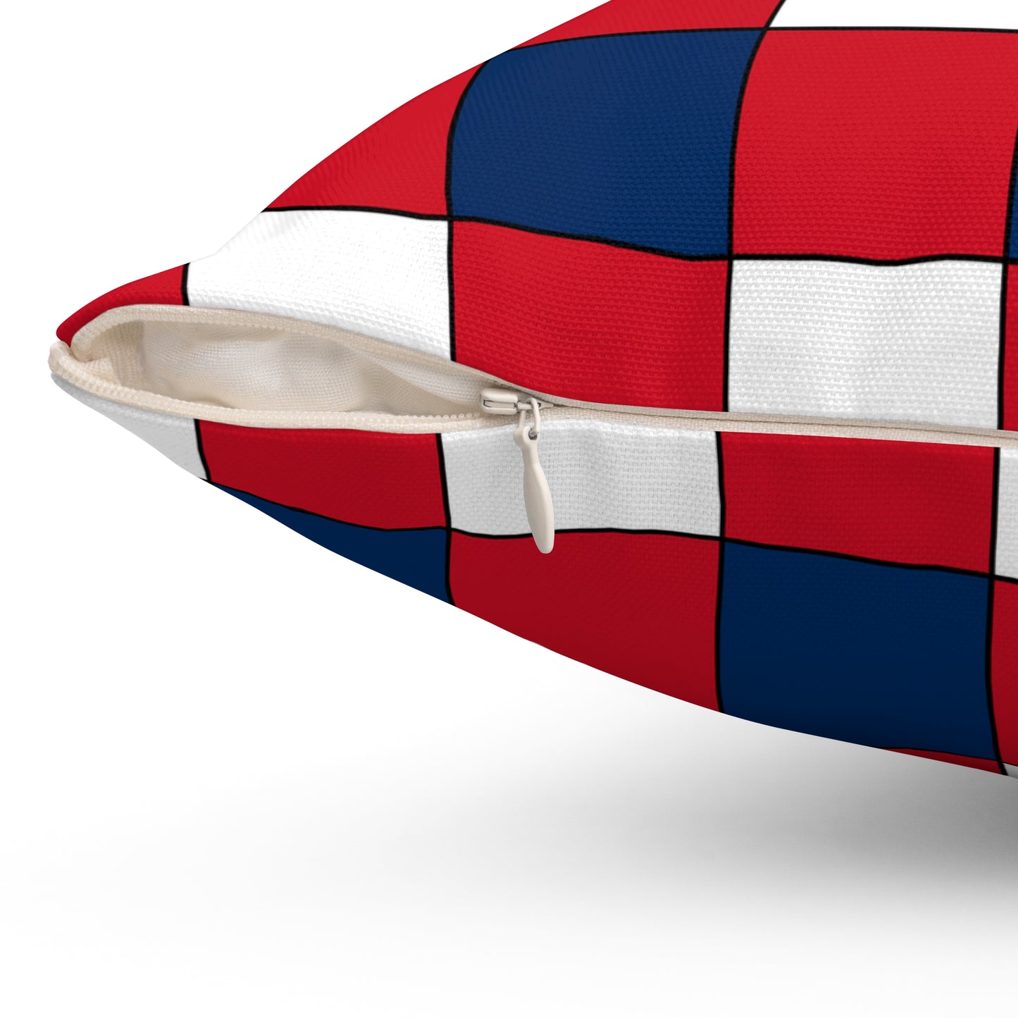 Dominican Republic Retro Check Cushion Pillow