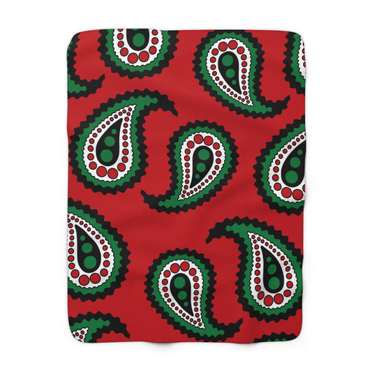 Western Sahara Retro Paisley Blanket Throw