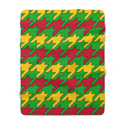 Sao Tome And Principe Retro Houndstooth Blanket Throw