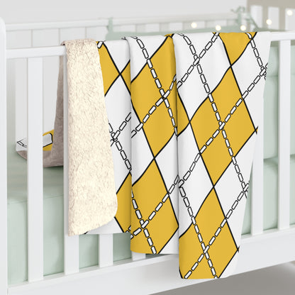 United States Virgin Islands Retro Argyle Blanket Throw
