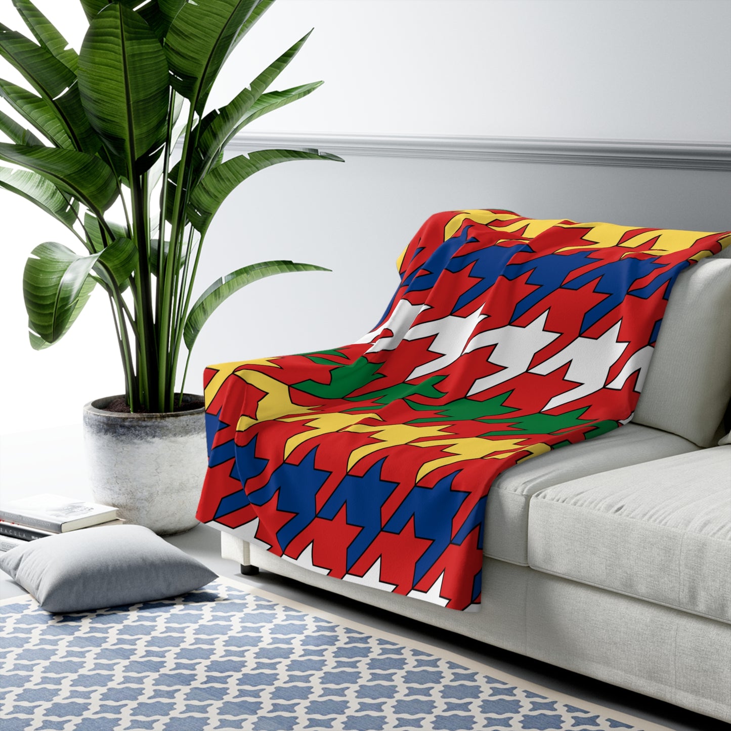 Seychelles Retro Houndstooth Blanket Throw