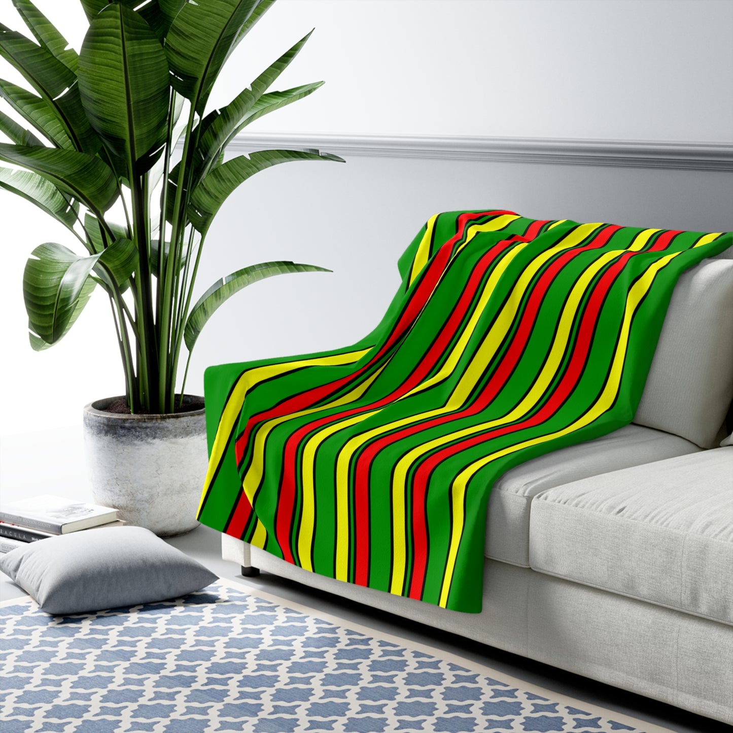 Guinea Retro Stripes Blanket Throw