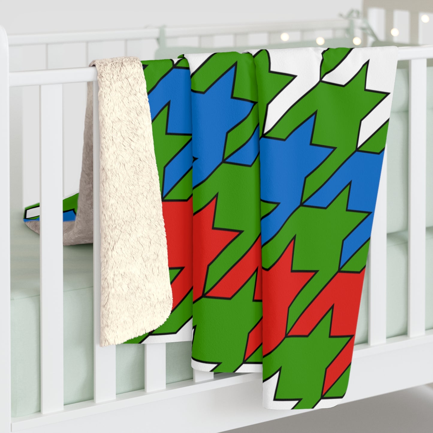 Equatorial Guinea Retro Houndstooth Blanket Throw