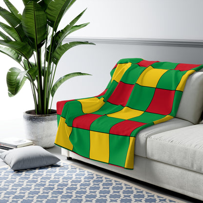 Guinea Bissau Retro Check Blanket Throw