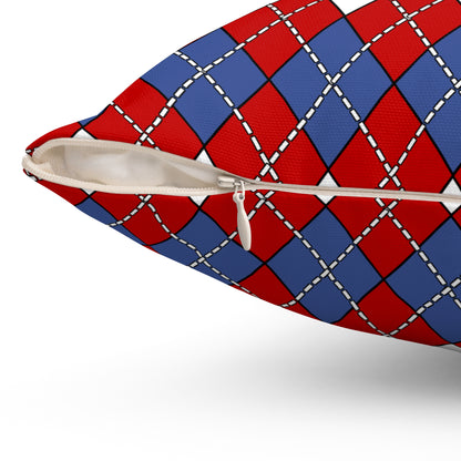 Democratic Peoples Republic Of Korea Retro Argyle Cushion Pillow