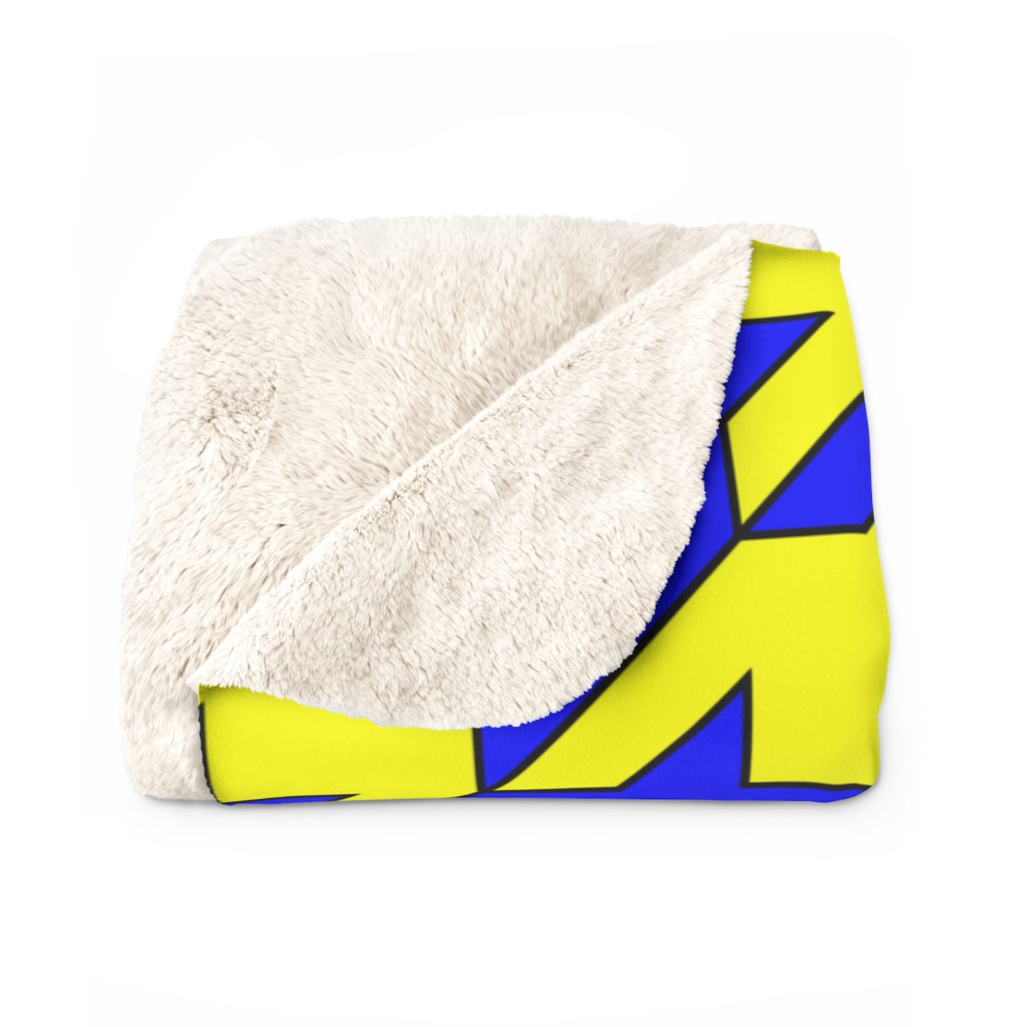 Blue, Yellow Retro Houndstooth Blanket Throw