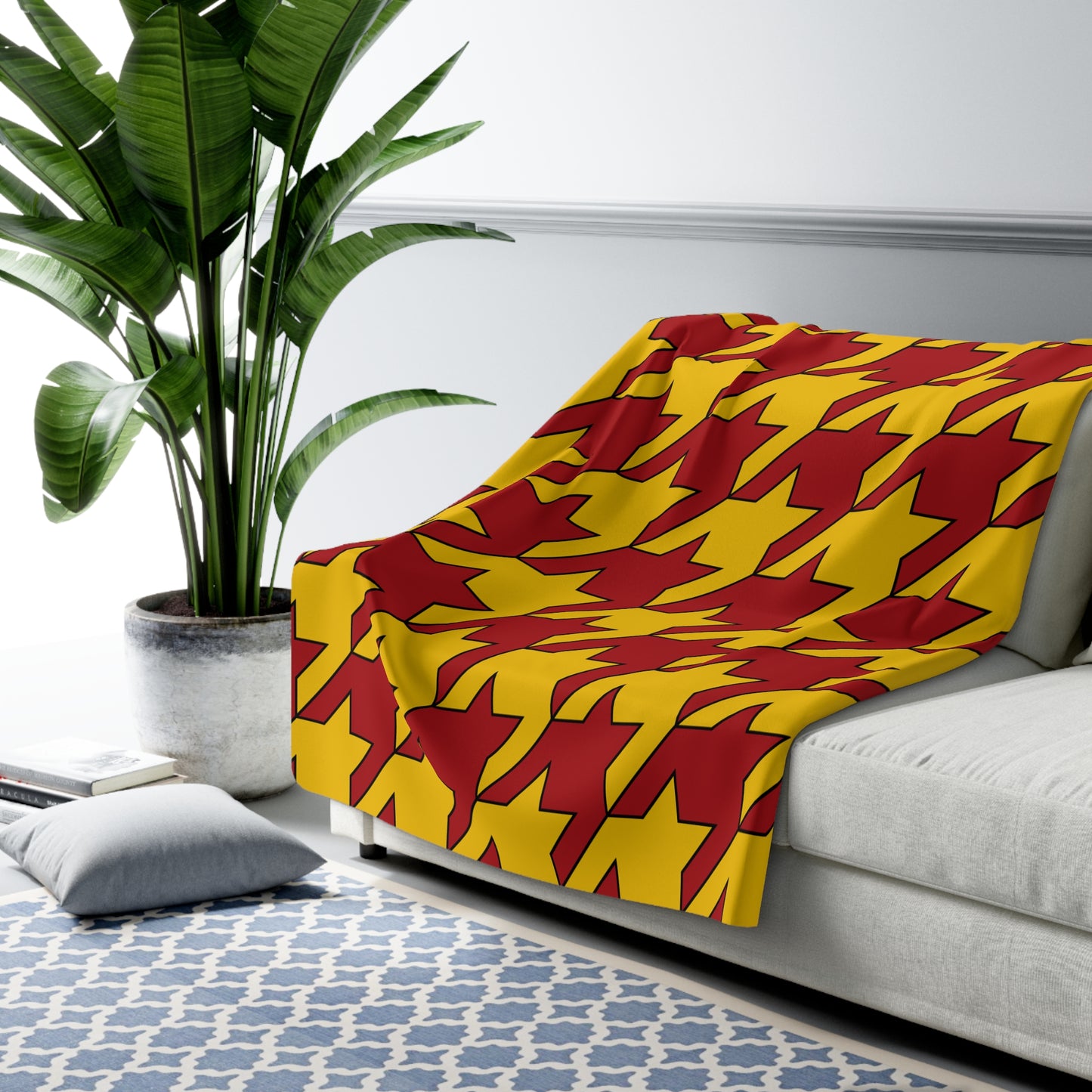 Spain Retro Houndstooth Blanket Throw