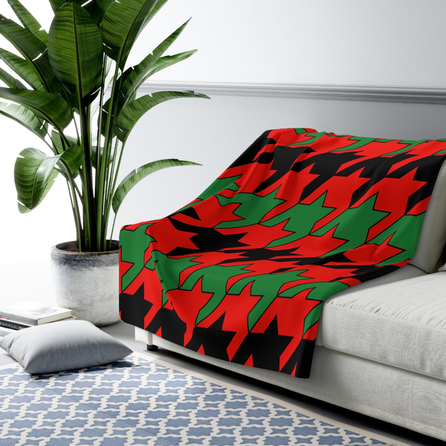 Malawi Retro Houndstooth Blanket Throw