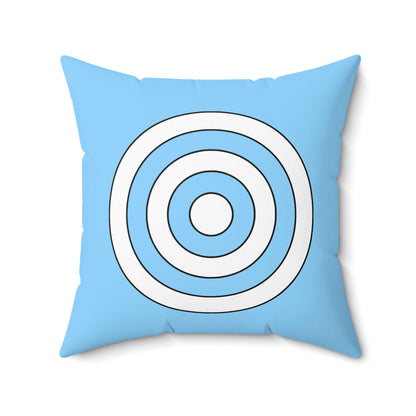 Light Blue, White Retro Target Cushion Pillow