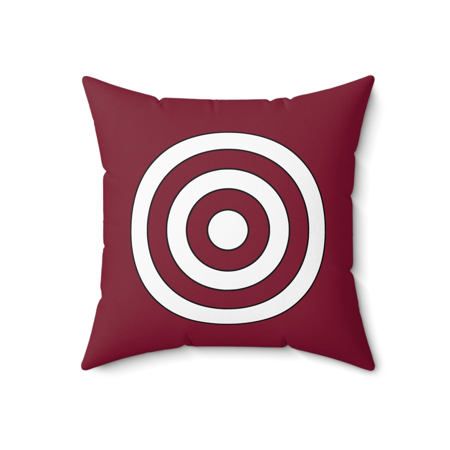 Claret, White Retro Target Cushion Pillow