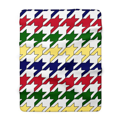 British Indian Ocean Territory Retro Houndstooth Blanket Throw