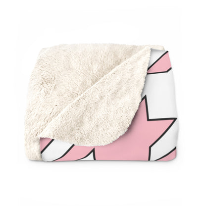 Pink, White Retro Houndstooth Blanket Throw