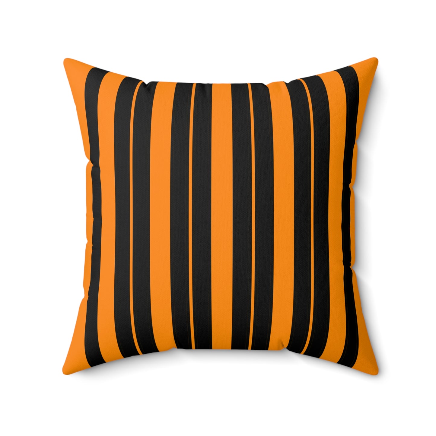 Dark Orange, Black Retro Stripes Cushion Pillow