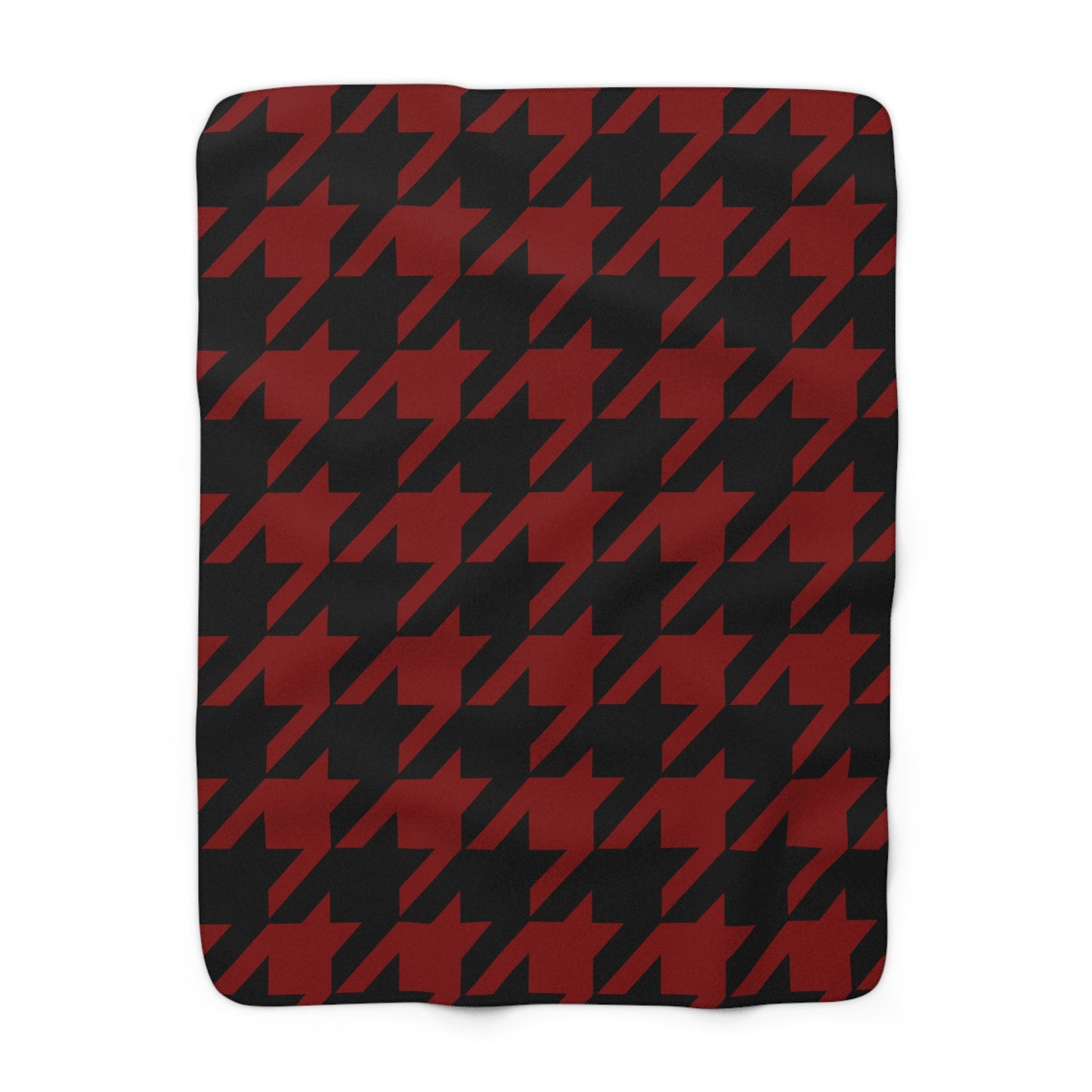 Maroon, Black Retro Houndstooth Blanket Throw