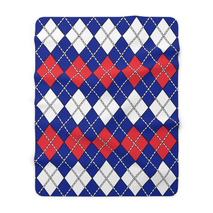 French Southern Territories Retro Argyle Blanket Throw